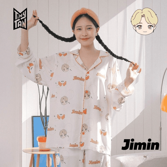 BTS MERCH TINY TAN MIC DROP PAJAMAS (all members)