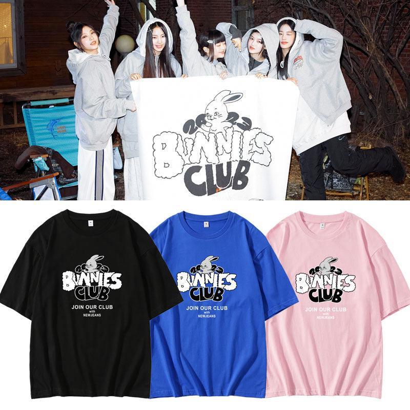 T-SHIRTS NEWJEANS BUNNIES CLUB 100 % COTON (divers coloris)