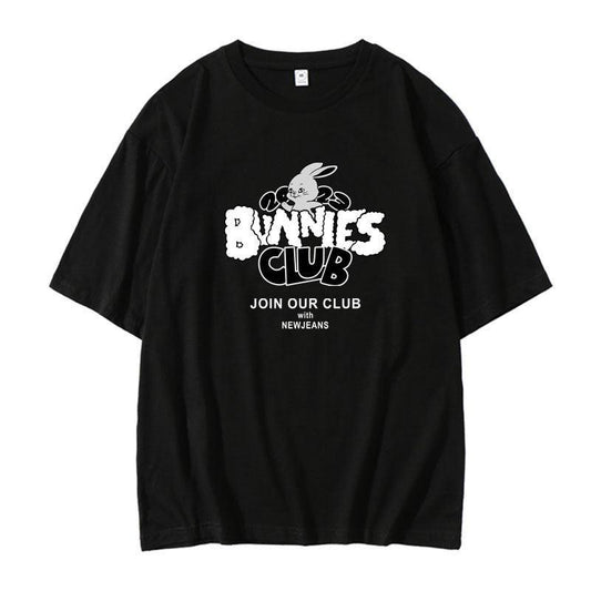 NEWJEANS BUNNIES CLUB T-SHIRTS 100% COTTON (various colors)