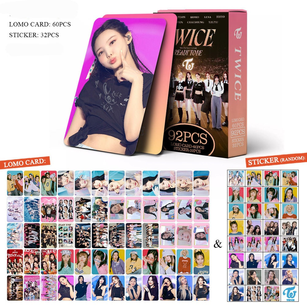 CARTES PHOTOS TWICE READY TO BE - 92 PIÈCES (60 CARTES PHOTOS + 32 AUTOCOLLANTS)