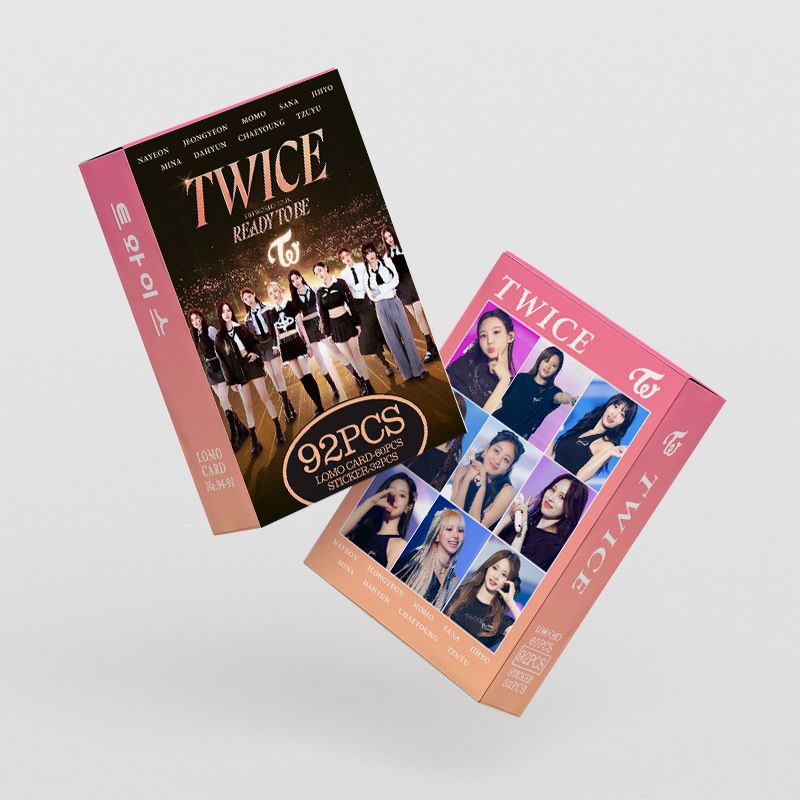 CARTES PHOTOS TWICE READY TO BE - 92 PIÈCES (60 CARTES PHOTOS + 32 AUTOCOLLANTS)