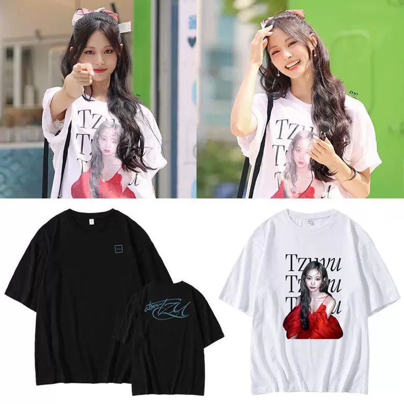 CHEMISE TZUYU (TWICE) 100% COTON (blanche et noire)