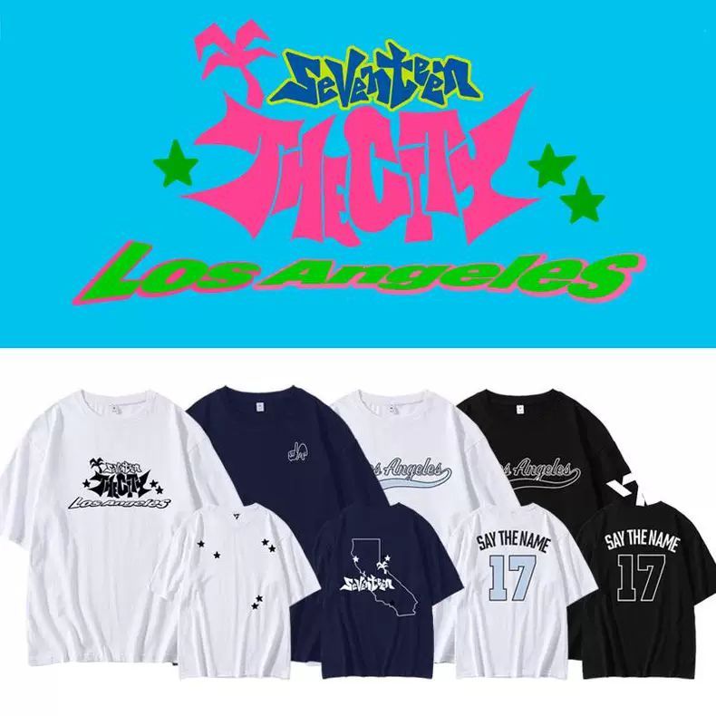 SEVENTEEN MERCH THE CITY LA T-SHIRTS 100% COTON