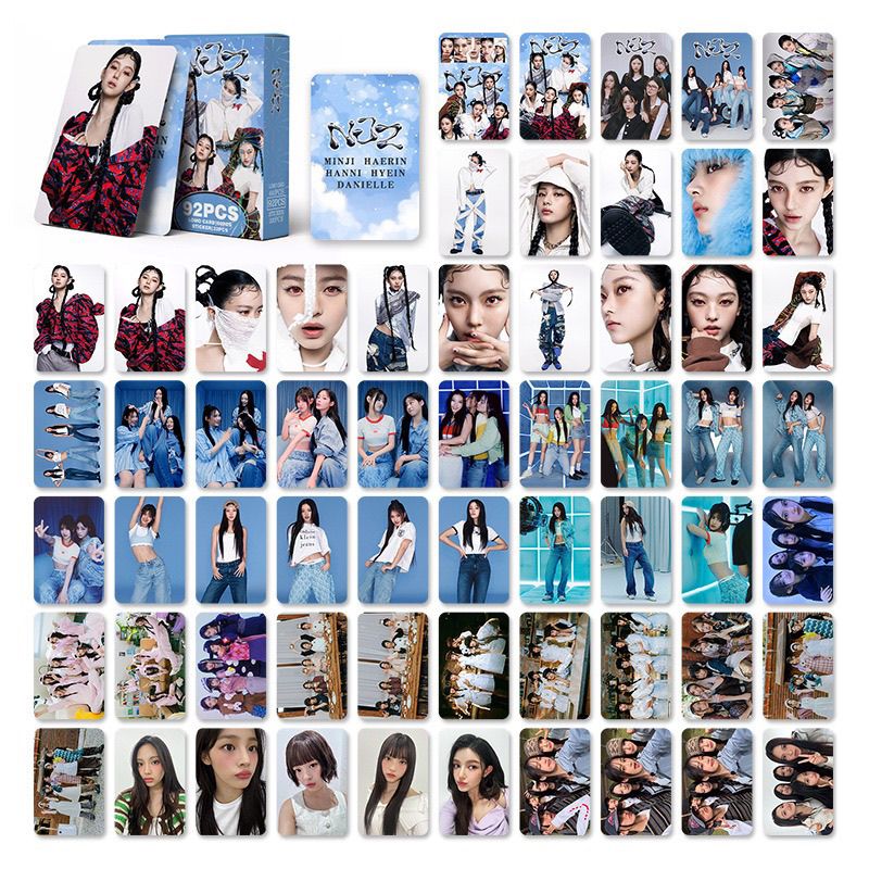 CARTES PHOTO NJZ (NEWJEANS) 92 PIÈCES (60 CARTES PHOTO + 32 AUTOCOLLANTS)