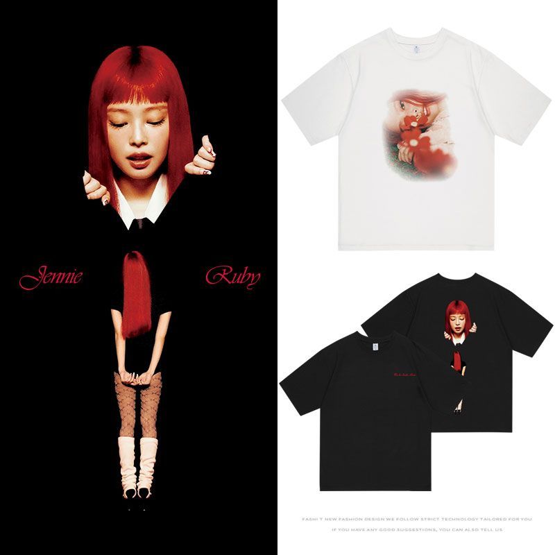 JENNIE (BLACKPINK) T-SHIRTS RUBY 100 % COTON