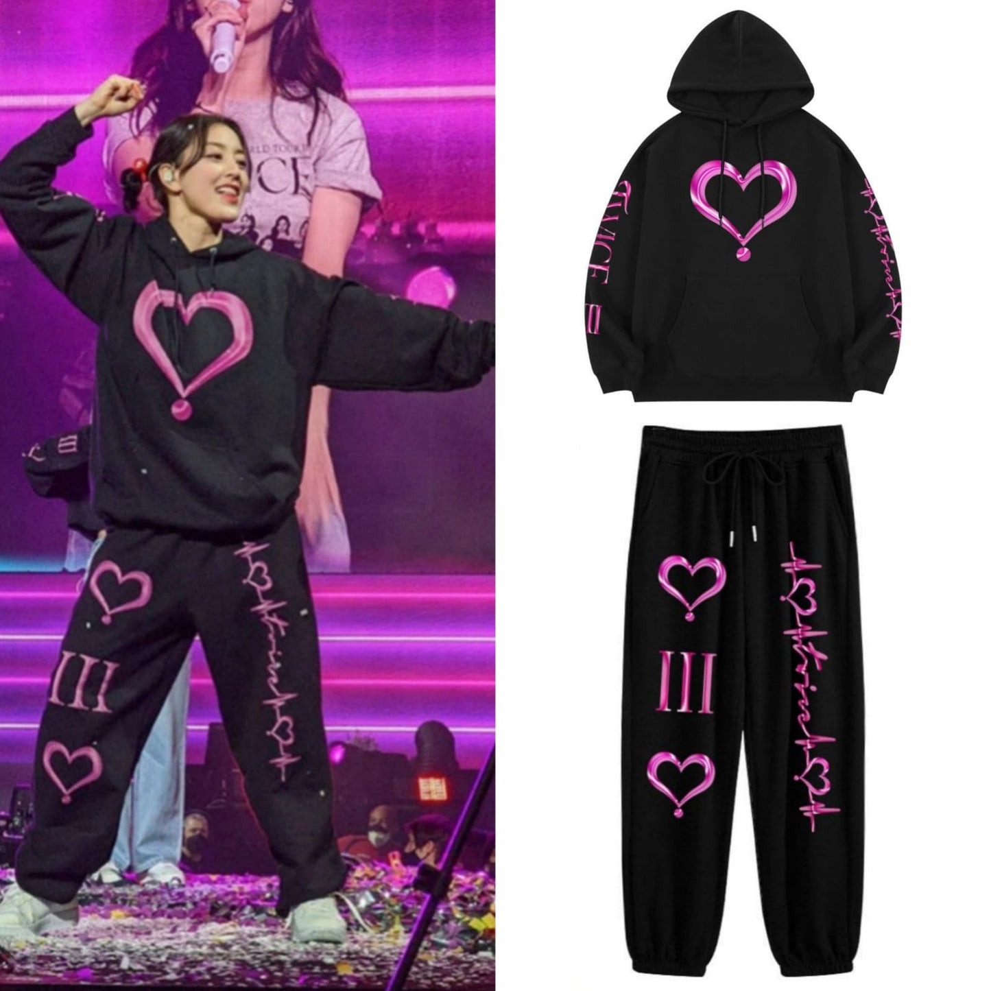 ENSEMBLE SWEAT À CAPUCHE ET PANTALON TWICE 4ÈME TOURNÉE MONDIALE III