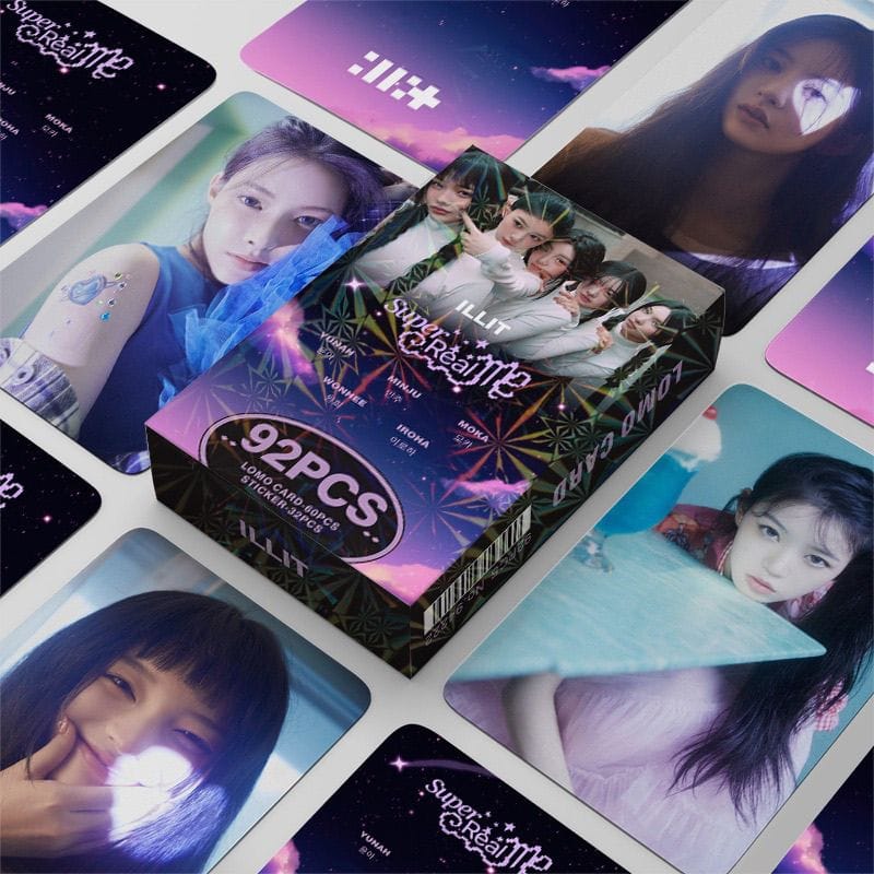 ILLIT SUPER REAL ME PHOTOCARDS 92 PCS (60 CARTES + 32 AUTOCOLLANTS)