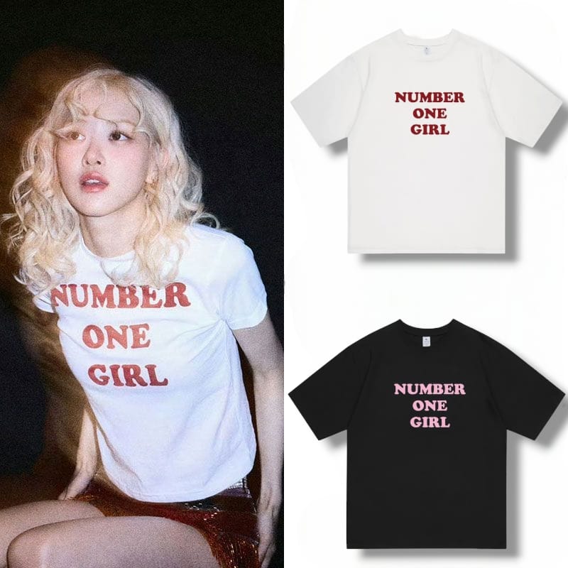 T-SHIRT ROSÉ (BLACKPINK) NUMBER ONE GIRL 100% COTON
