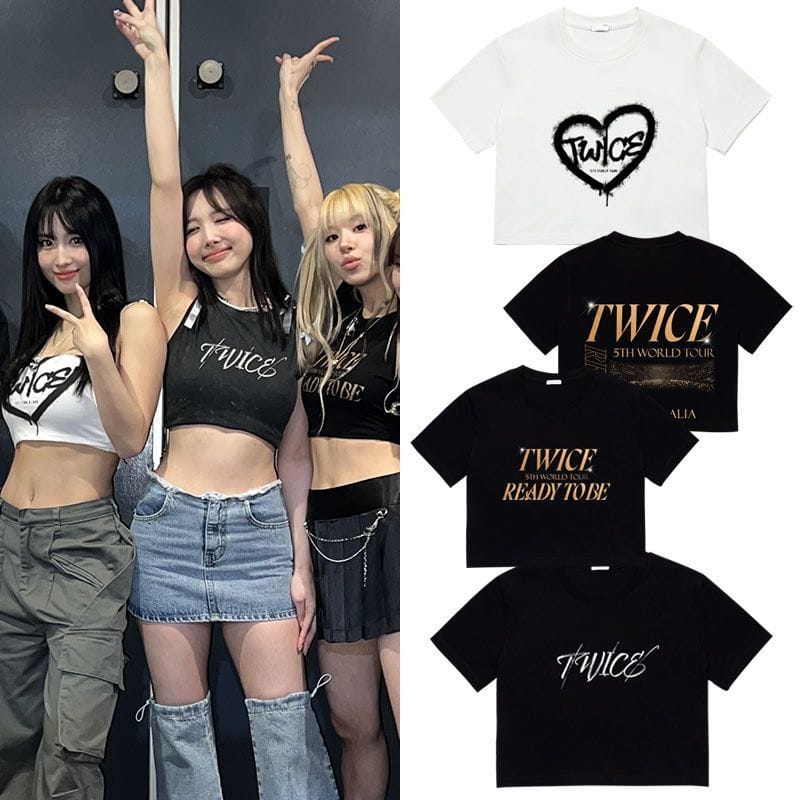 TWICE READY TO BE HAUTS COURTS/T-SHIRTS 100% COTON