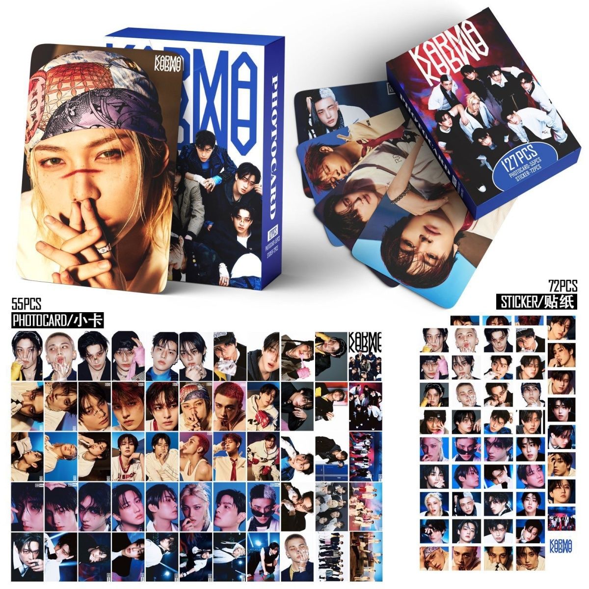 PHOTOCARDS STRAY KIDS KARMA 127 PCS (55 cartes + 72 autocollants)