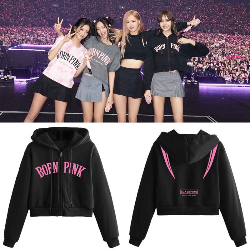 BLACKPINK BORN PINK CROPPED HOODIE