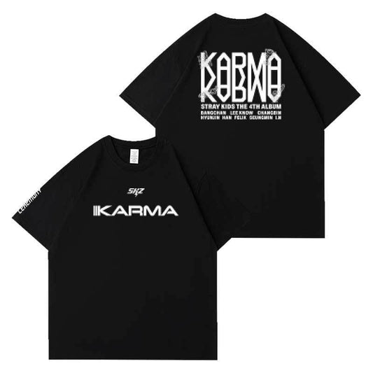 STRAY KIDS KARMA T SHIRTS 100% COTTON (BLACK COLOR)
