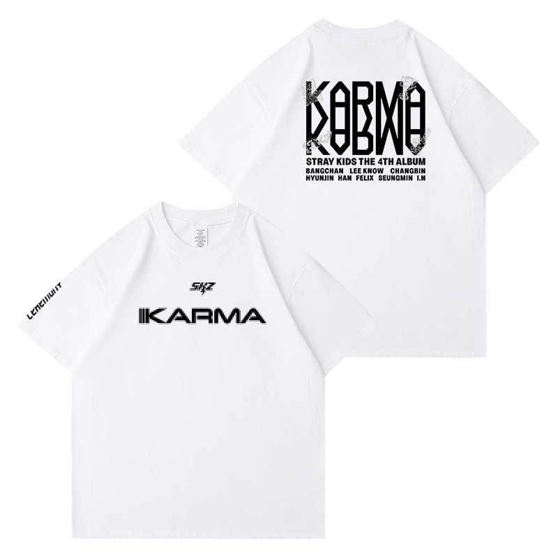 T-SHIRTS STRAY KIDS KARMA 100% COTON (COULEUR BLANCHE)