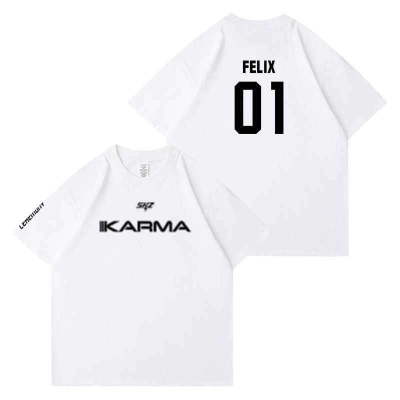T-SHIRTS STRAY KIDS KARMA 100% COTON (COULEUR BLANCHE)