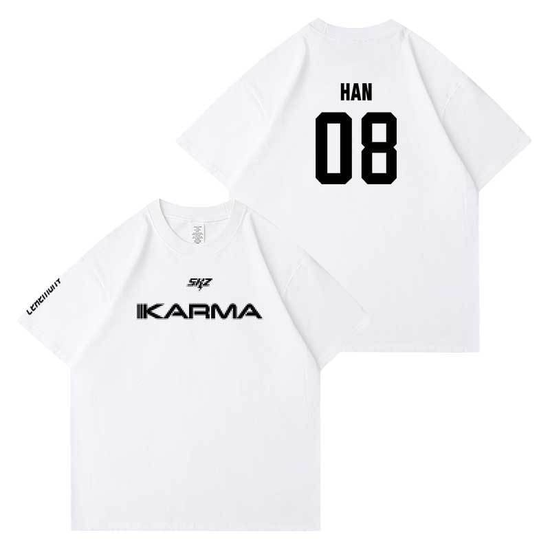 T-SHIRTS STRAY KIDS KARMA 100% COTON (COULEUR BLANCHE)