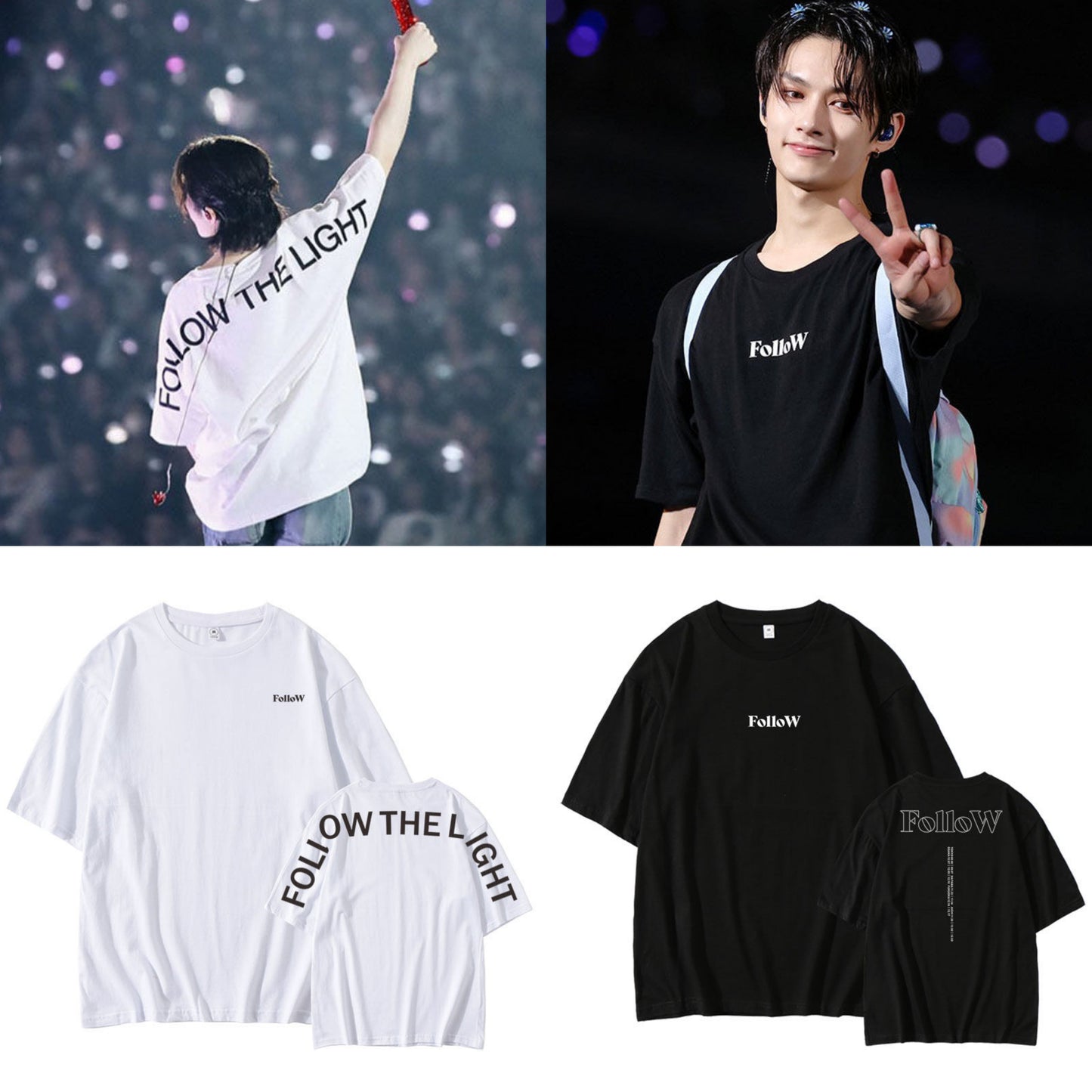 SEVENTEEN MERCH FOLLOW THE LIGHT T-SHIRTS 100% COTON