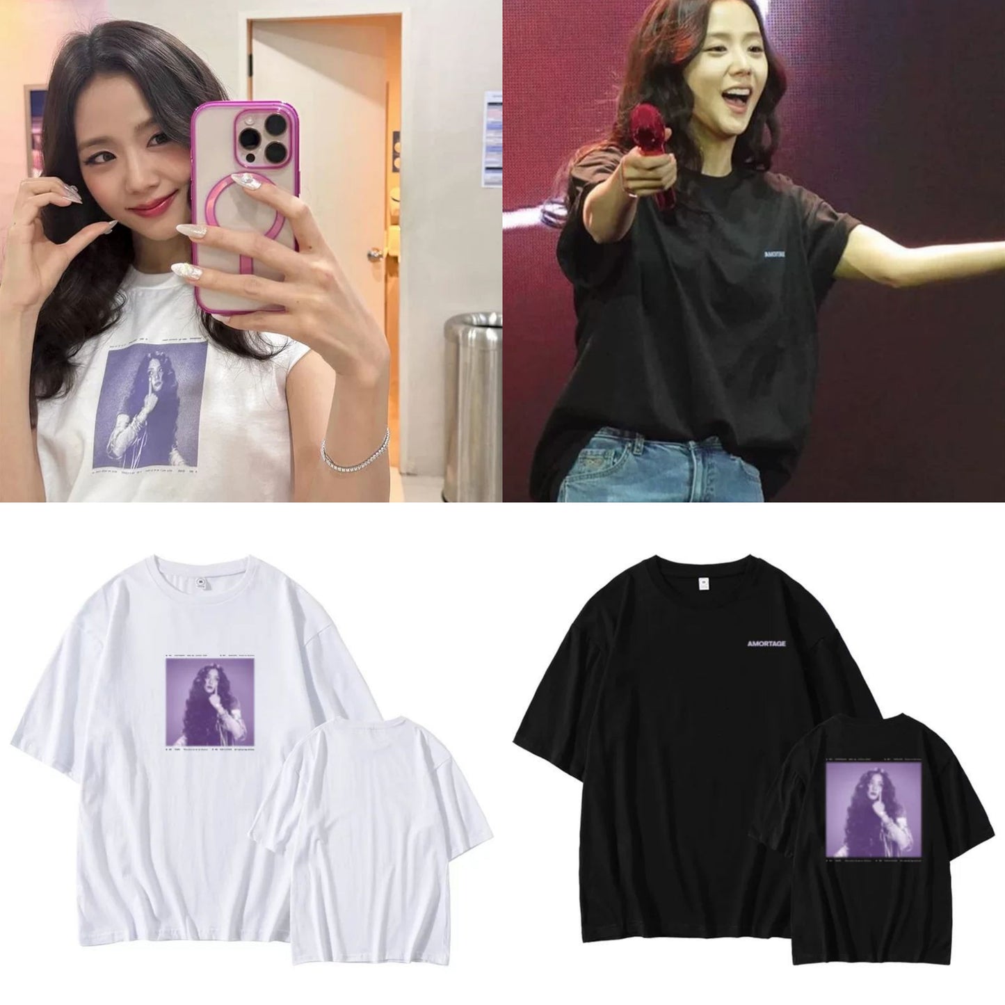 T-SHIRTS JISOO (BLACKPINK) AMORTI 100% COTON