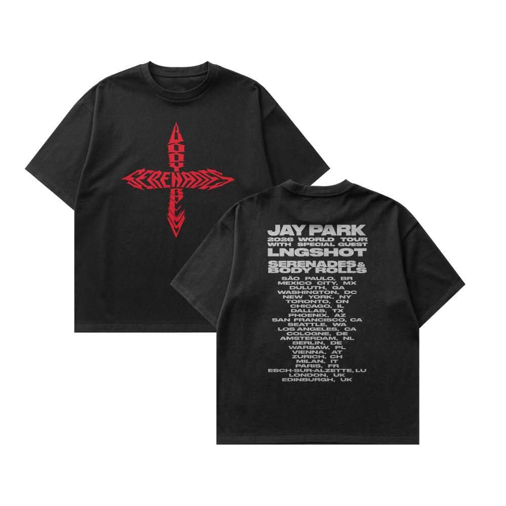 JAYPARK  LNGSHOT SERENADES & BODY ROLLS T-SHIRT 100% COTTON